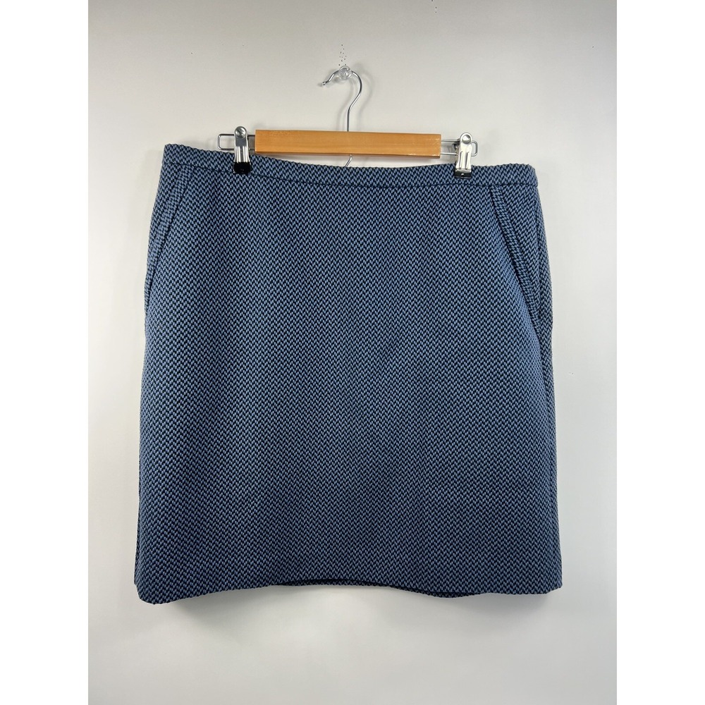 NWT Anne Klein Pencil Skirt Women's Sz 16 Blue/Black Knit Back Zip Lined Org $99